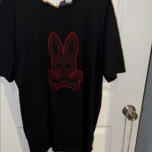 Black Shirt with Red Bunny Design